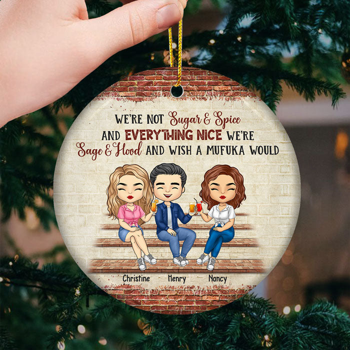 Nos souvenirs sont innombrables - Ornement personnalisé Bestie - Forme ronde en céramique - Cadeau de Noël pour meilleures amies, meilleures amies, sœurs