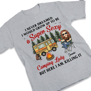 Camping Lady Super Sexy - T-shirt, sweat à capuche et sweat-shirt unisexe personnalisé