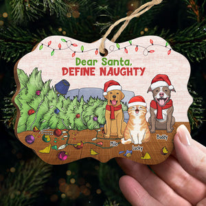 Cher Père Noël, veuillez définir ce qui est méchant ! Ornement personnalisé pour chien et chat en bois en forme de Benelux ! Cadeau de Noël pour les propriétaires et les amoureux des animaux.