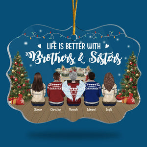 Des frères et sœurs jamais séparés, peut-être à distance, mais jamais dans le cœur - Décoration de Noël personnalisée en acrylique en forme de Benelux - Cadeau pour frères et sœurs, cadeau de Noël