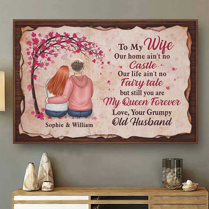 Our Life Ain't No Fairy Tale, But Still You Are My Queen Forever - Gift For Couples, Personalized Horizontal Poster.