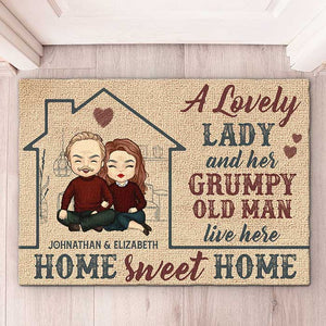 Sweet Home - Tapis décoratif personnalisé - Cadeau pour couple, mari et femme