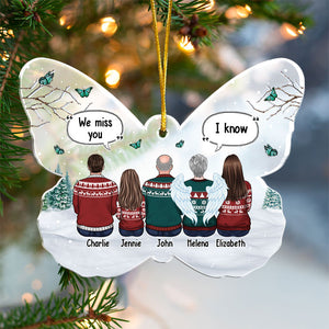 Tu me manques plus que tout - Ornement commémoratif personnalisé en acrylique en forme de papillon - Cadeau de condoléances, cadeau de Noël pour les membres de la famille