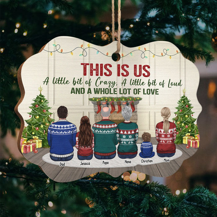 C'est nous, un peu fous - Décoration familiale personnalisée - Bois en forme de Benelux - Cadeau de Noël pour les membres de la famille