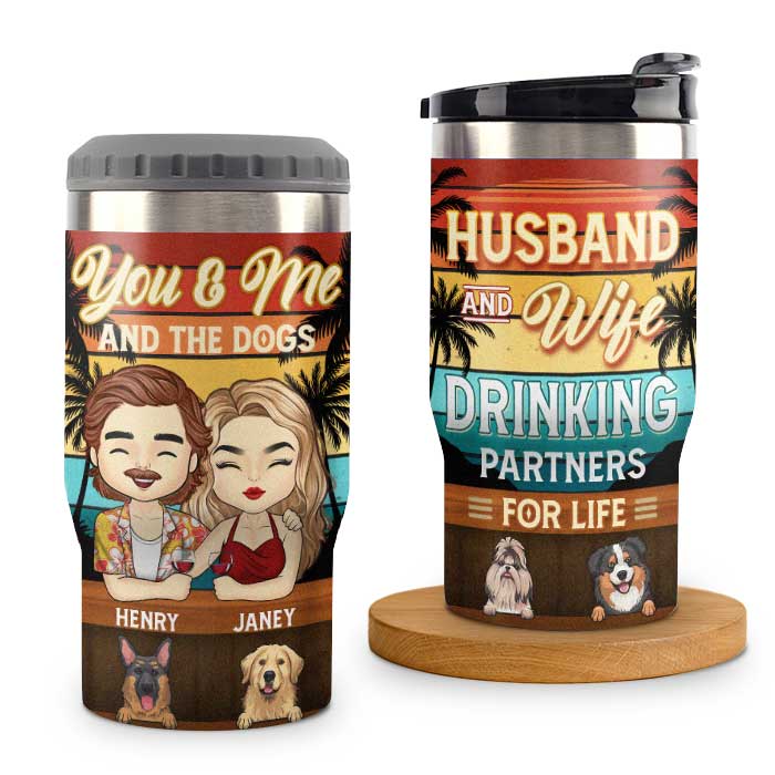Mari, femme et nos chiens - Glacière personnalisée - Cadeau pour couples, mari et femme