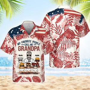 Mes personnes préférées m'appellent - T-shirt hawaïen personnalisé - Cadeau pour papa, grand-père