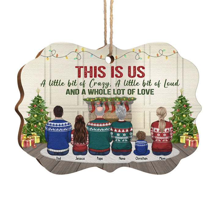 C'est nous, un peu fous - Décoration familiale personnalisée - Bois en forme de Benelux - Cadeau de Noël pour les membres de la famille
