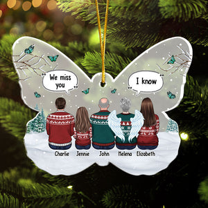 Tu me manques plus que tout - Ornement commémoratif personnalisé en acrylique en forme de papillon - Cadeau de condoléances, cadeau de Noël pour les membres de la famille