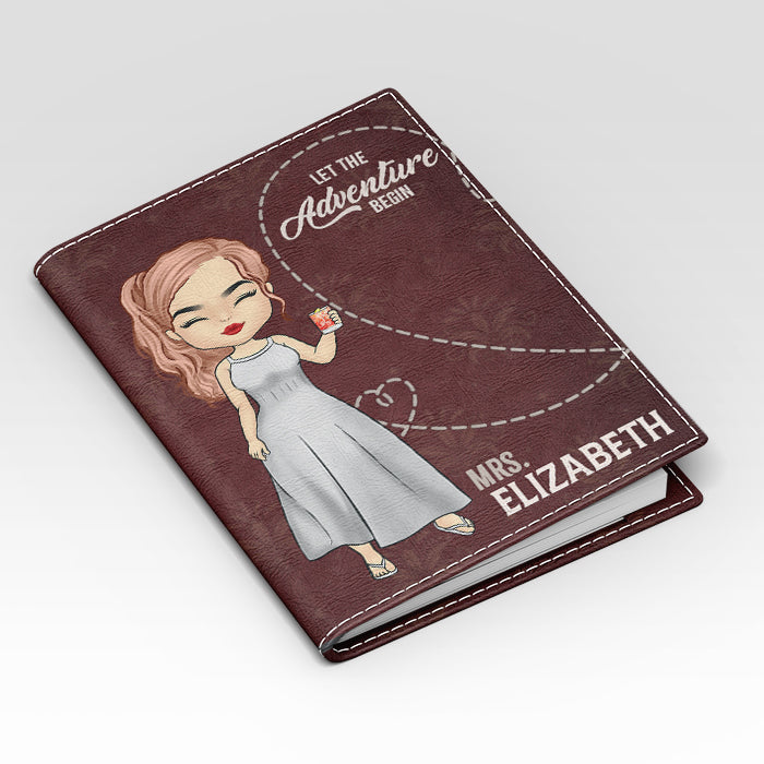 Que l'aventure commence - Étui de passeport personnalisé, cadeau pour les couples, cadeau pour les amoureux du voyage