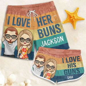 Short de plage personnalisé pour couple - Cadeau pour couple, mari et femme