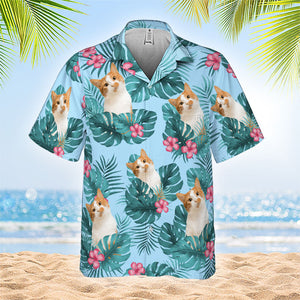 Été avec animal de compagnie - T-shirt hawaïen personnalisé - Télécharger une image, cadeau pour les amoureux des animaux
