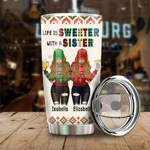 To My Sister - I'd Fight A Bear For You - Personalized Tumbler.