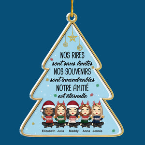 Notre Amitié Est Éternelle - French Personalized Custom Christmas Tree Shaped Acrylic Christmas Ornament - Gift For Bestie, Best Friend, Sister, Birthday Gift For Bestie And Friend, Christmas Gift