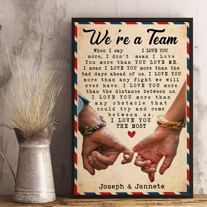 I Love You More Than The Distance Between Us - Gift For Couples, Personalized Vertical Poster.