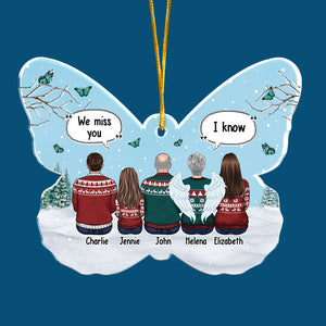 Tu me manques plus que tout - Ornement commémoratif personnalisé en acrylique en forme de papillon - Cadeau de condoléances, cadeau de Noël pour les membres de la famille