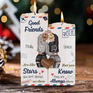 Good Friends Are Like Stars - Gift For Bestie - Personalized Candle Holder.