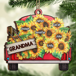 Tu es mon rayon de soleil - Décoration de Noël en bois personnalisée en forme de voiture - Cadeau pour grand-mère, grands-parents, cadeau de Noël