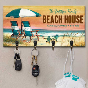 La maison familiale de plage - Porte-clés personnalisé, porte-clés - Cadeau pour couple, mari et femme