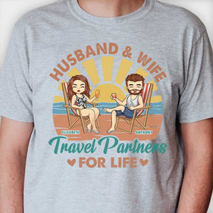 Partenaires de voyage pour la vie - T-shirt et sweat à capuche unisexe personnalisé - Cadeau pour couple, mari et femme