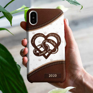 De notre premier baiser jusqu'à notre dernier souffle - Cadeau pour couple, mari et femme - Coque de téléphone personnalisée