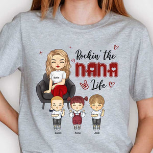 Rockin' The Mama Life - Cadeau pour maman, grand-mère - T-shirt unisexe personnalisé, sweat à capuche