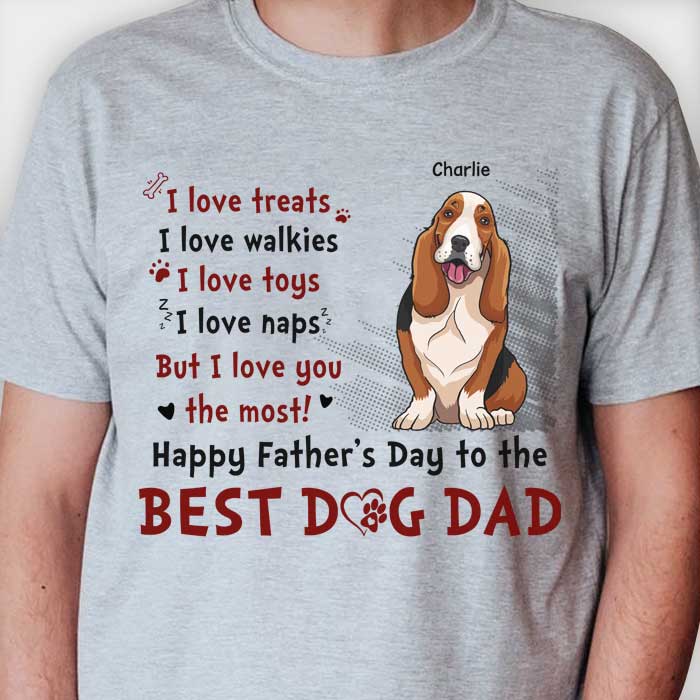 Meilleur papa chien, on t'aime plus que tout - Cadeau pour la fête des pères, t-shirt unisexe personnalisé, sweat à capuche