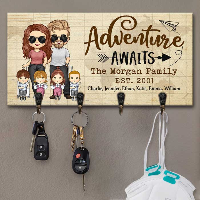 L'aventure nous attend - Porte-clés personnalisé, porte-clés - Cadeau pour couple, mari et femme
