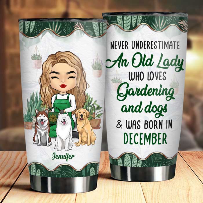 Jardinage et chiens - Gobelet personnalisé - Cadeau pour les amoureux du jardinage et des animaux