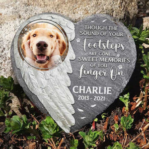 Souvenirs inoubliables - Pierre commémorative personnalisée, pierre tombale pour animaux de compagnie - Télécharger une image, cadeau commémoratif, cadeau de condoléances