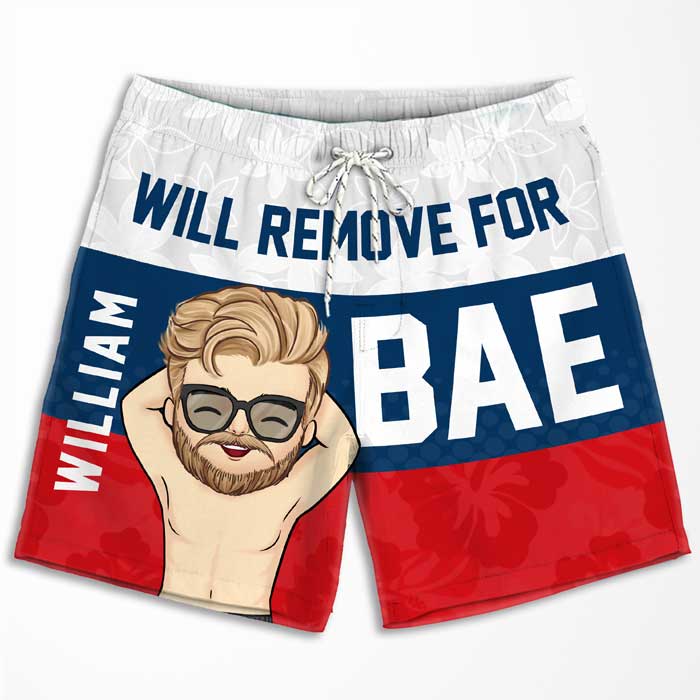 Short de plage personnalisé pour couple - Cadeau pour couple, mari et femme