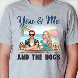 Toi, moi et les chiens - T-shirt unisexe personnalisé, sweat à capuche - Cadeau pour couple, mari et femme