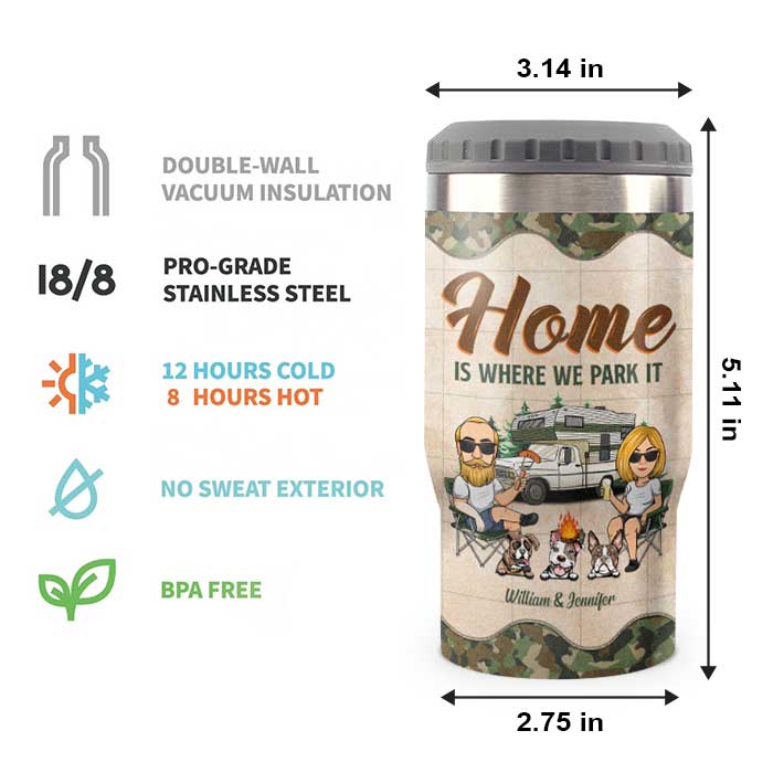 La maison est là où on la gare - Glacière personnalisée - Cadeau pour les couples, cadeau pour les amateurs de camping