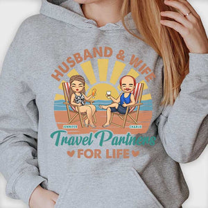 Partenaires de voyage pour la vie - T-shirt et sweat à capuche unisexe personnalisé - Cadeau pour couple, mari et femme