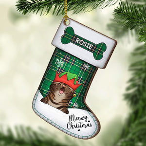 Merry Woofmas & Meowy Christmas - Christmas Dogs, Smiling Cats And Snow - Personalized Ornament, Customized Decoration Gift!.