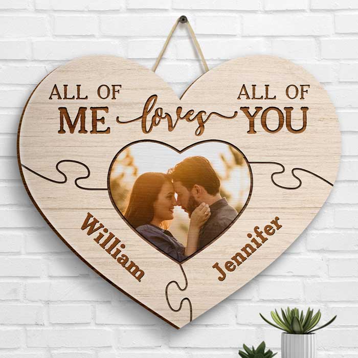 Je t'aime de tout mon cœur - Télécharger une image, cadeau pour couple, mari et femme - Panneau en bois personnalisé
