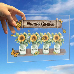 Jardin de grand-mère - Cadeau pour maman, grand-mère - Plaque acrylique personnalisée