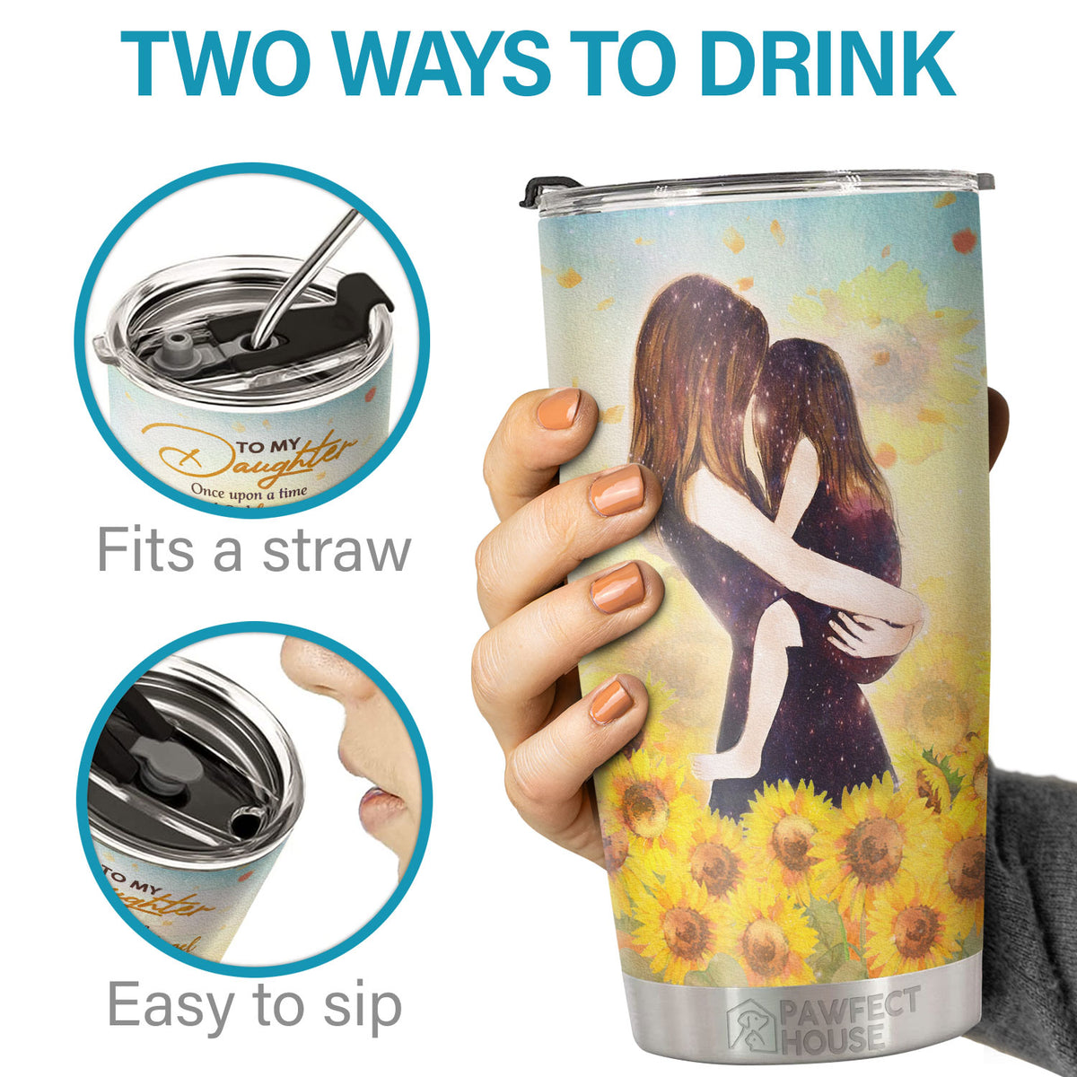Quand j'ai demandé un ange à Dieu, il m'a envoyé toi - Tumbler - À ma fille, cadeau pour fille, cadeau de maman pour fille, cadeau d'anniversaire pour fille