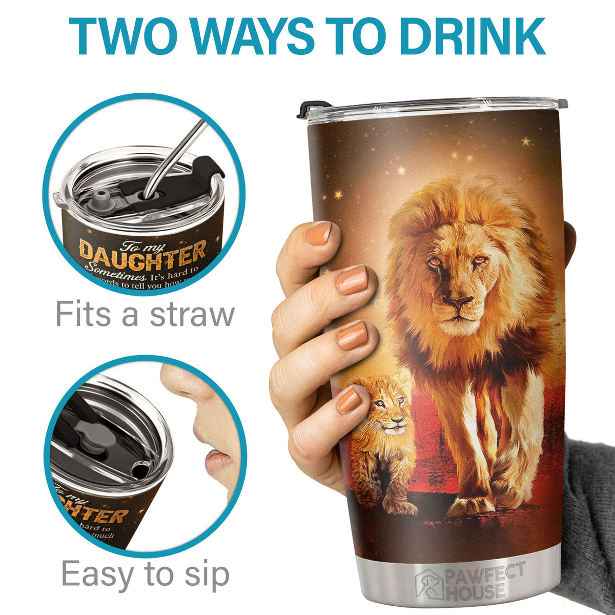 Je serai toujours là pour t'aimer et je serai toujours là pour te soutenir - Tumbler - À ma fille, cadeau pour fille, cadeau fille de papa, cadeau d'anniversaire pour fille