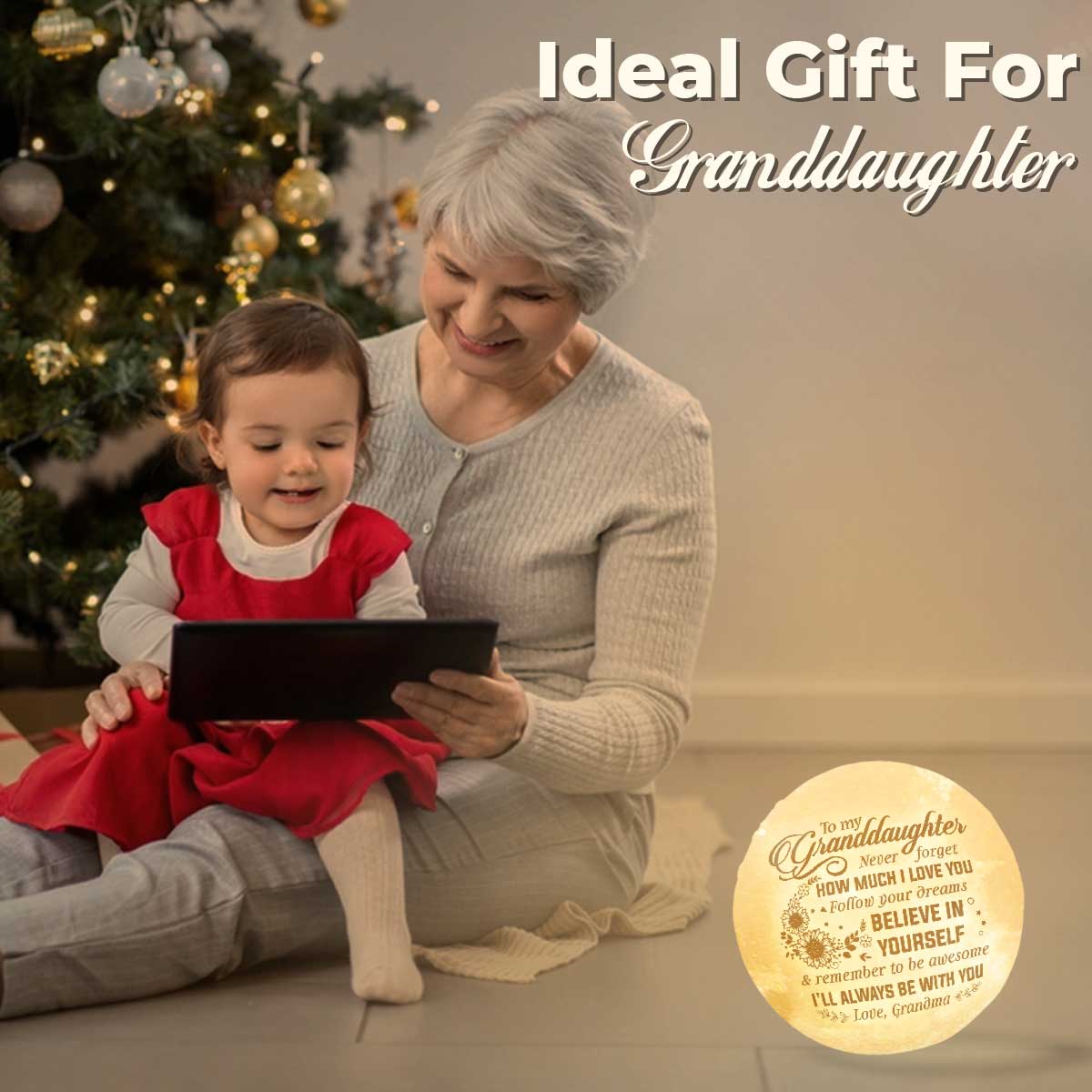 Suivez vos rêves - Lampe lunaire - Pour ma petite-fille, cadeau pour petite-fille, cadeau de grand-mère pour petite-fille, cadeau d'anniversaire pour petite-fille, cadeau de Noël