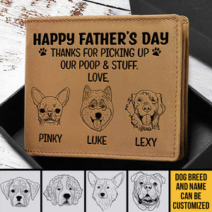 Cher papa chien, on t'aime ! - Portefeuille à deux volets personnalisé - Cadeau pour papa