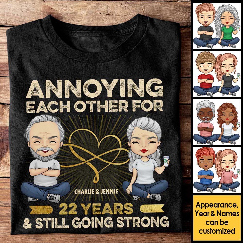 Many Years Annoying Each Other - Personalized Unisex T-Shirt, Hoodie, Sweatshirt - Gift For Couple, Husband Wife, Anniversary, Engagement, Wedding, Marriage Gift
