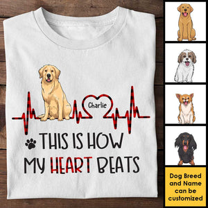 C'est ainsi que mon cœur bat ! Cadeau pour les amoureux des chiens, t-shirt unisexe personnalisé, sweat à capuche