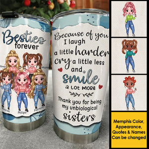 Because Of You, I Smile A Lot More - Personalized Tumbler.