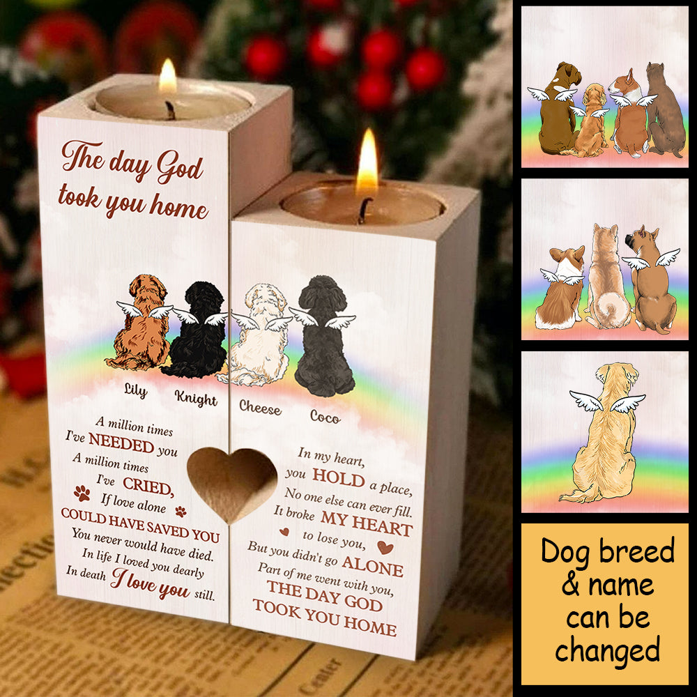 You Didn't Go Alone - Part Of Me Went With You - The Day God Took You Home - Personalized Candle Holder.