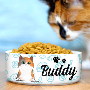 Food World, Gift For Cat Lovers - Personalized Custom Cat Bowls.