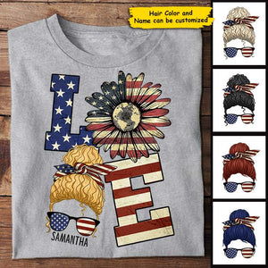 Love America - Gift For 4th Of July - Personalized Unisex T-Shirt.