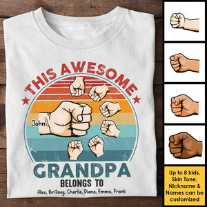 Ce grand-père génial appartient à ces enfants - Cadeau pour papa, grand-père - T-shirt unisexe personnalisé, sweat à capuche