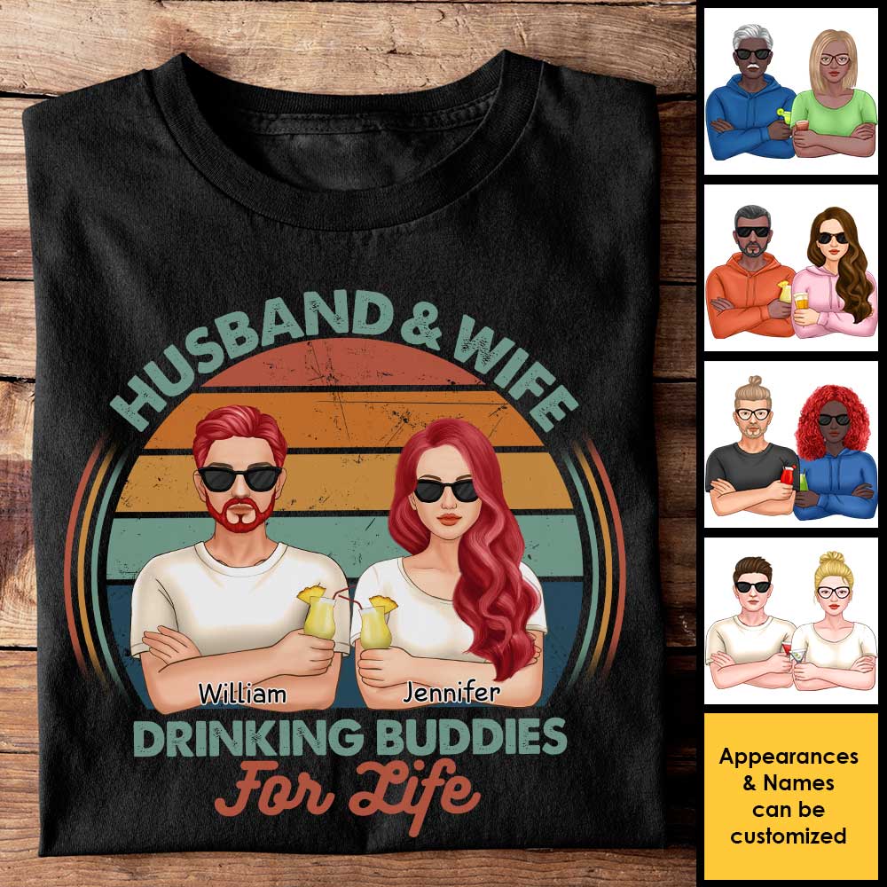 Nous sommes des amis de beuverie pour la vie - Cadeau pour couples, mari et femme - T-shirt personnalisé, sweat à capuche