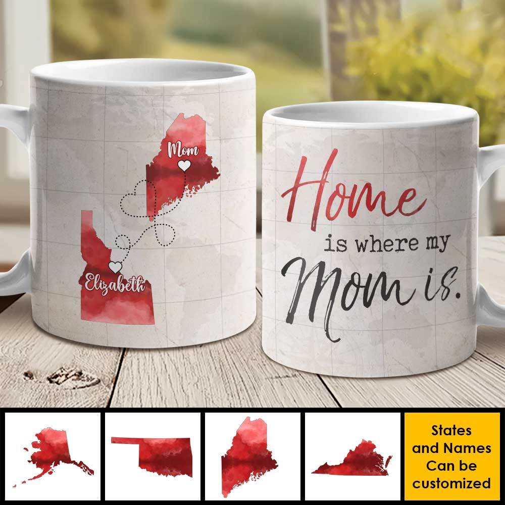La maison est là où maman est - Cadeau pour maman - Tasse personnalisée