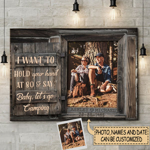 Baby Let's Go Camping - Upload Image, Gift For Couples - Personalized Name & Date Canvas.
